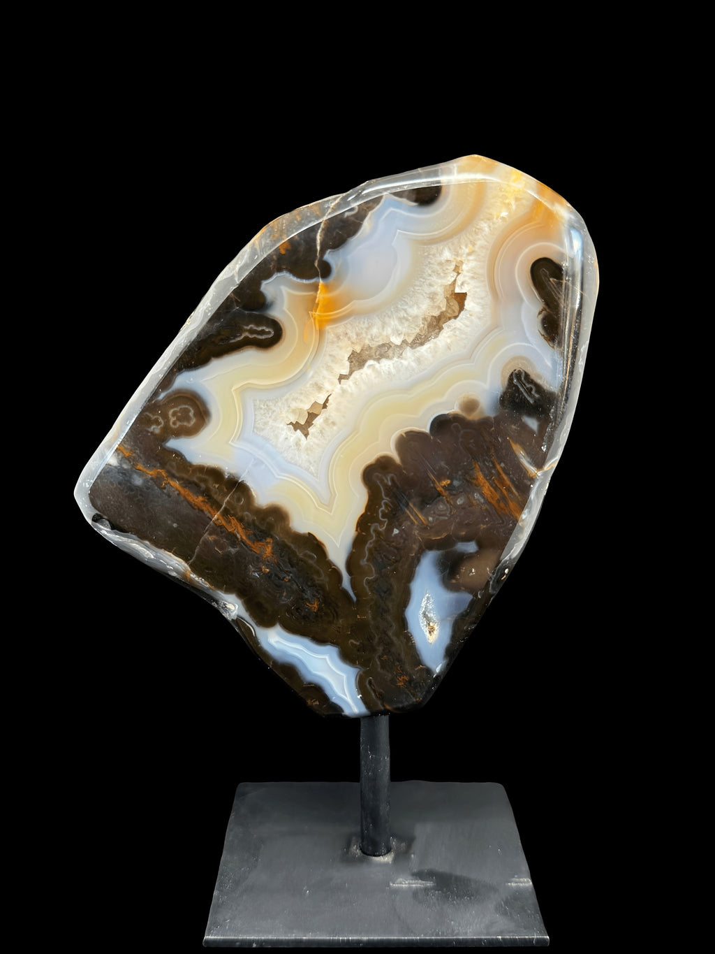 5”1/2 Brown/Blue/Orange Agate