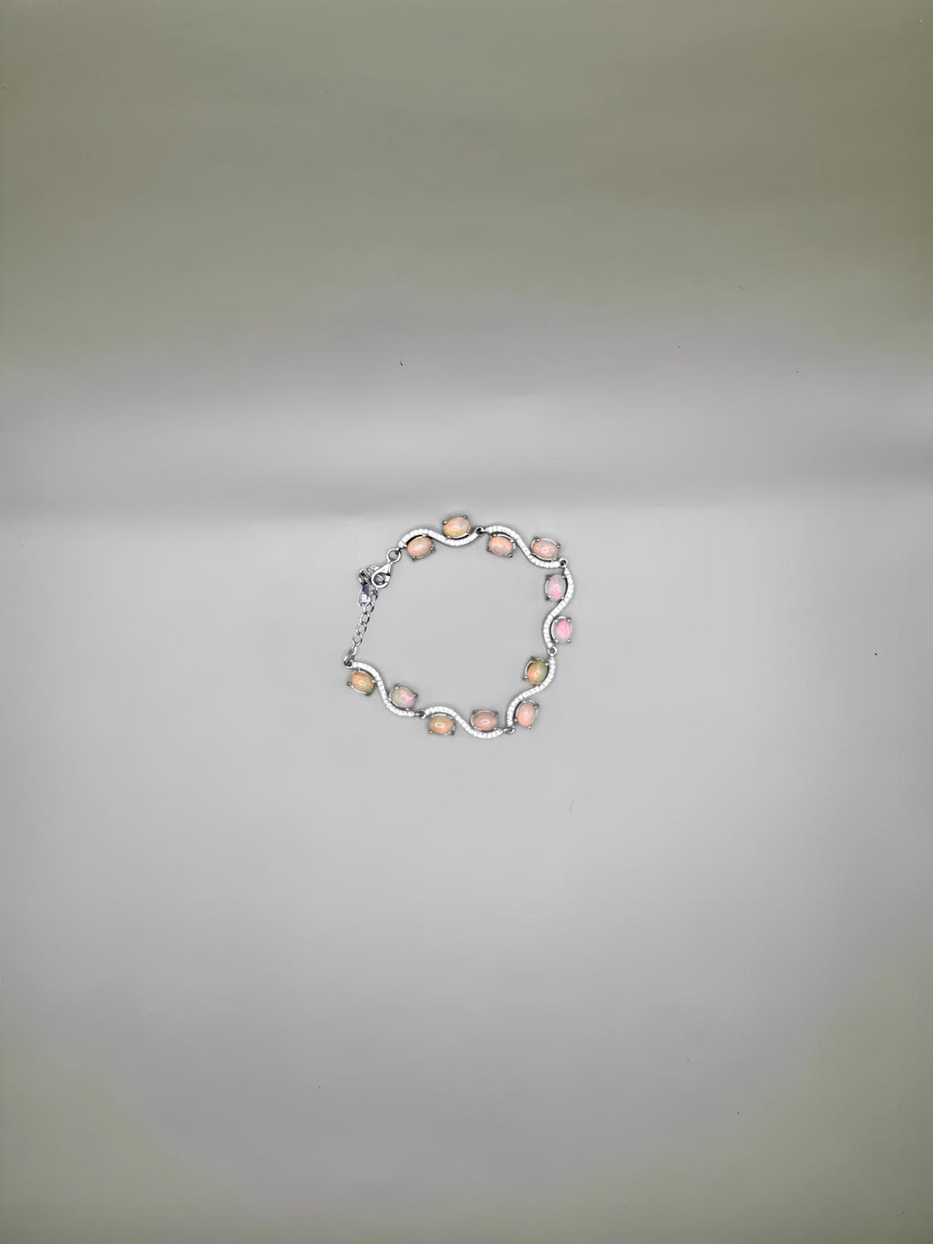 FIRE OPAL AND CLEAR QUARTZ BRACELET