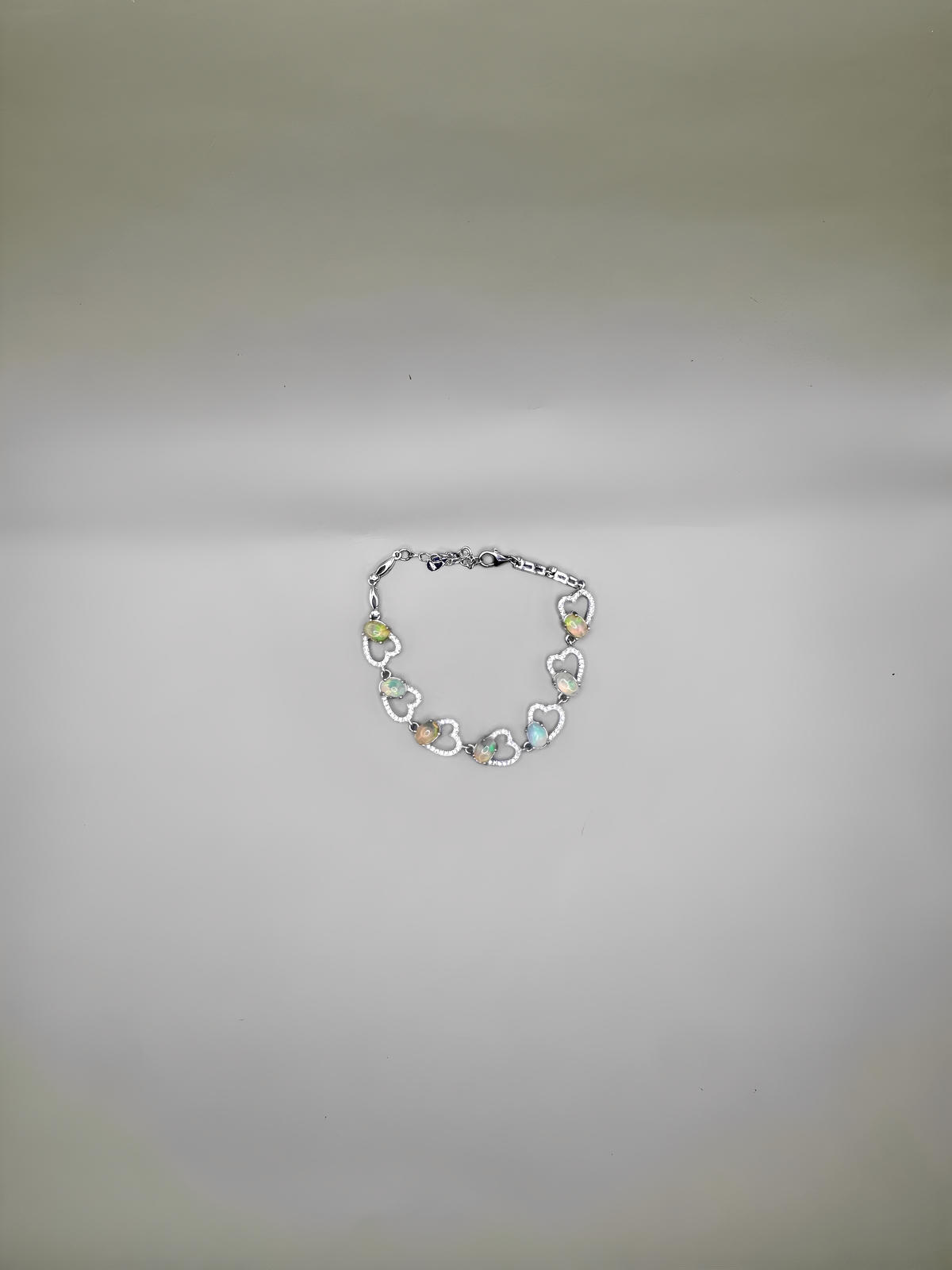 FIRE OPAL AND CLEAR QUARTZ BRACELET