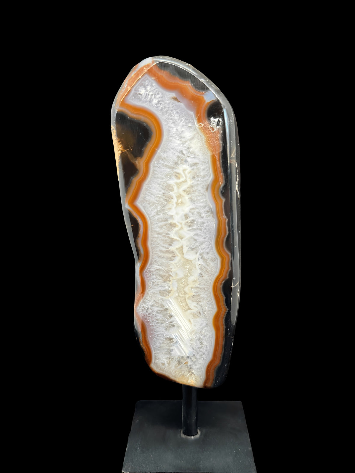 6” Black/Orange/White Agate