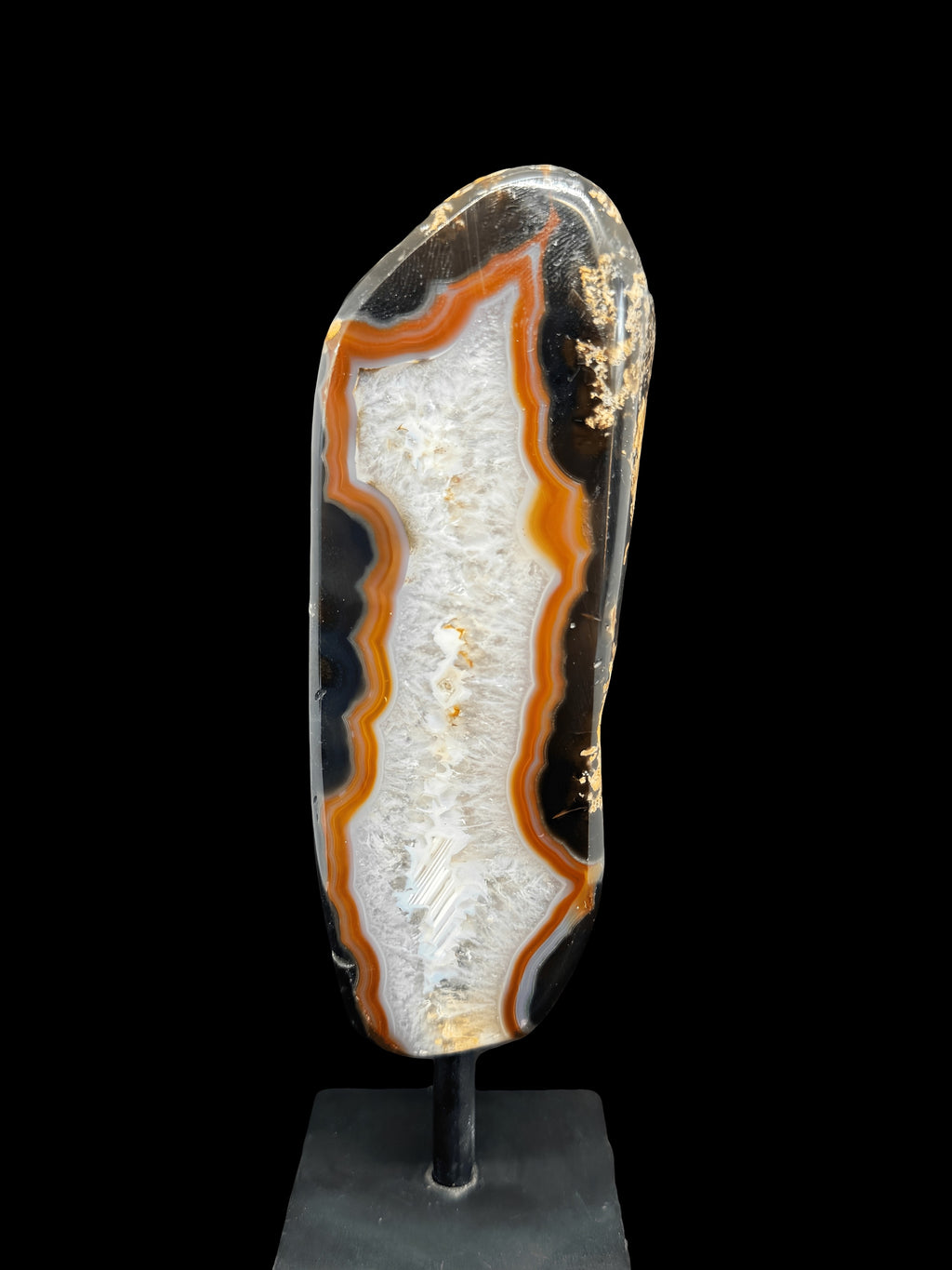 6” Black/Orange/White Agate