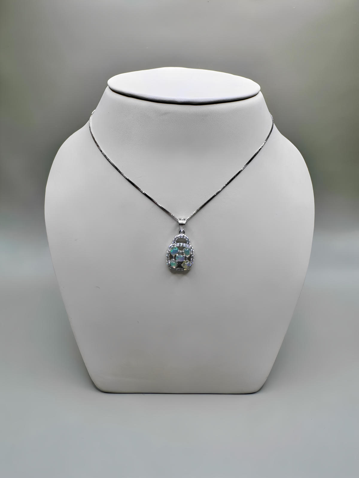 FIRE OPAL AND BLUE SAPPHIRE SET