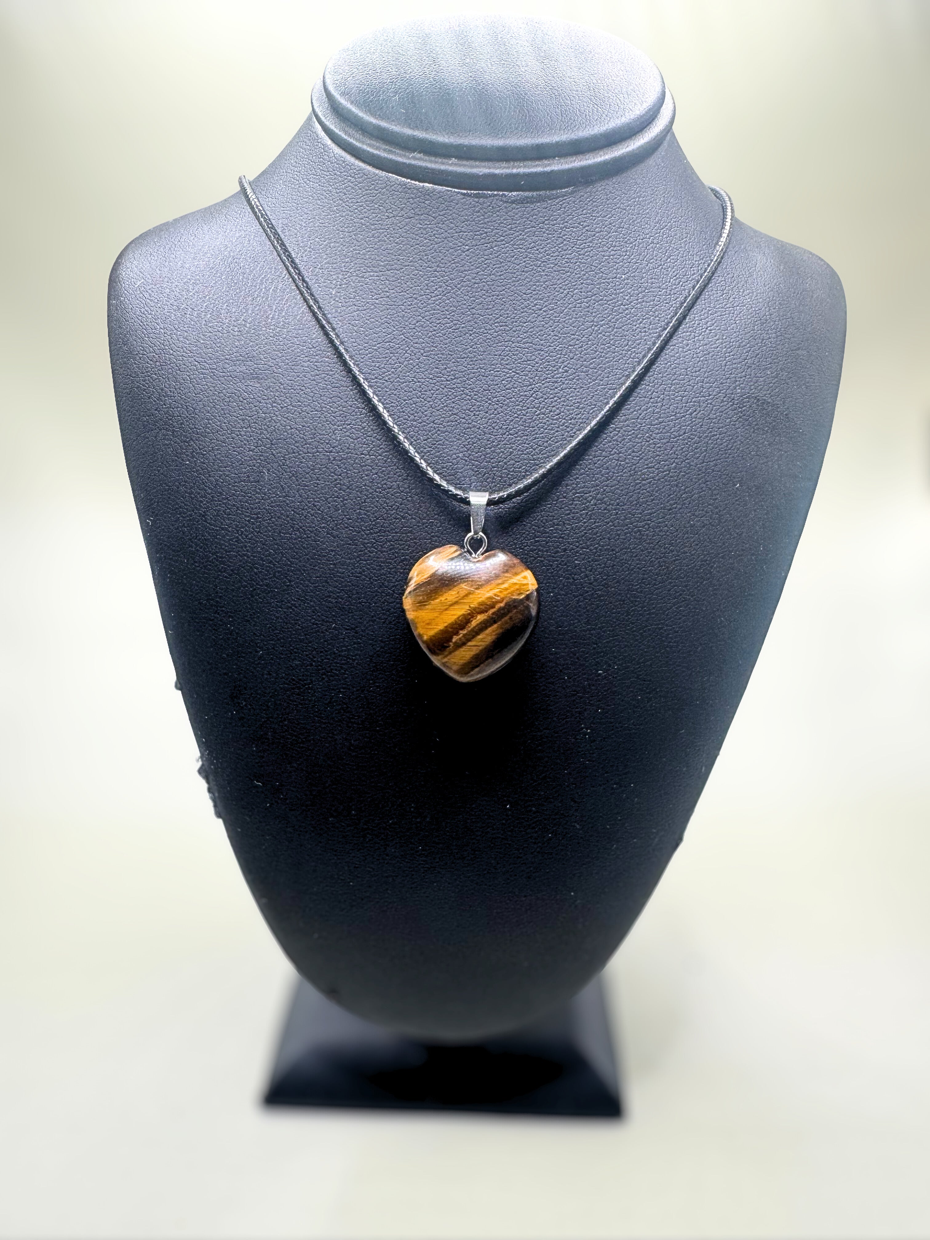Tigers eye heart necklace.
