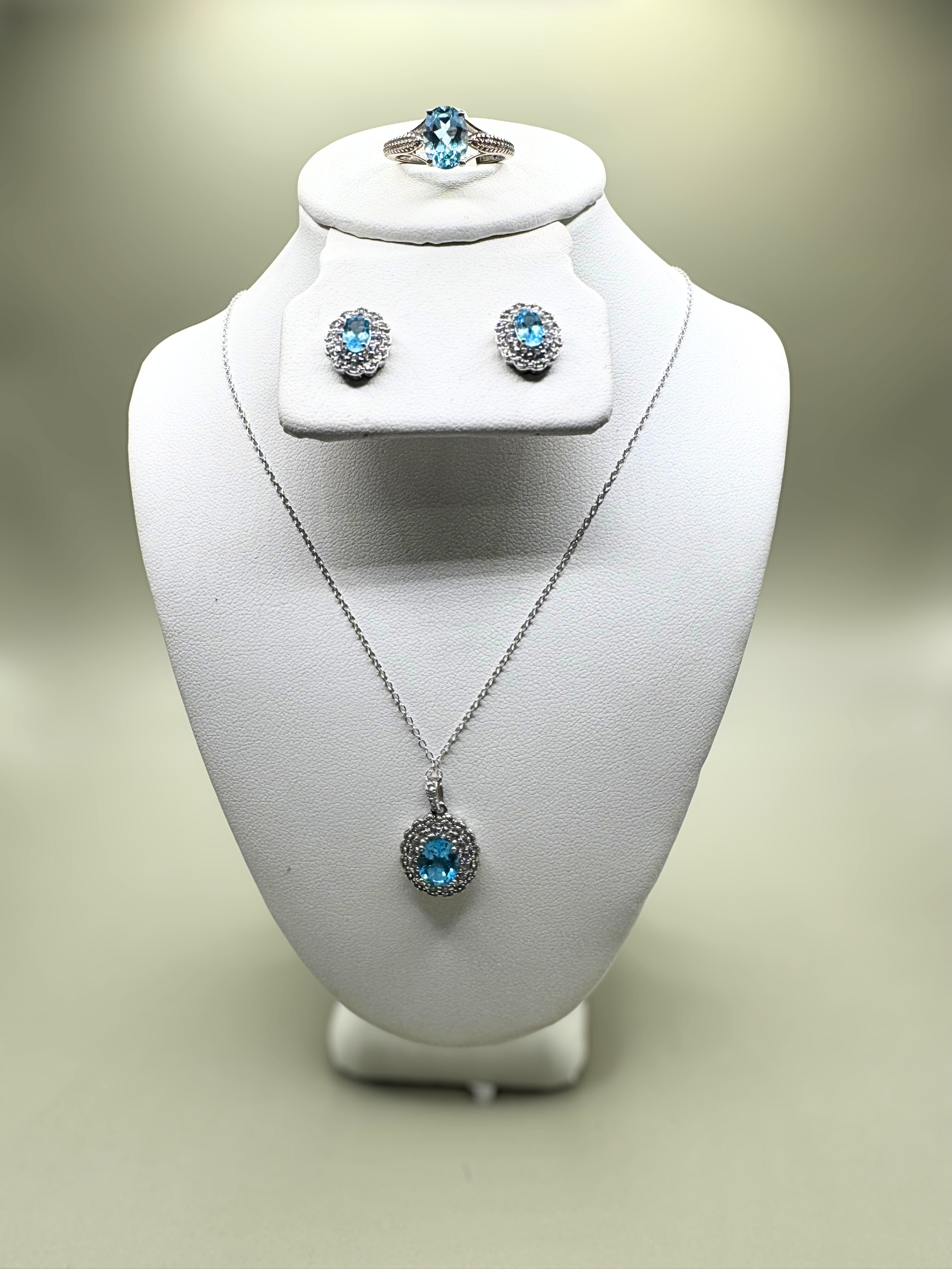 Blue Topaz Jewlery Set